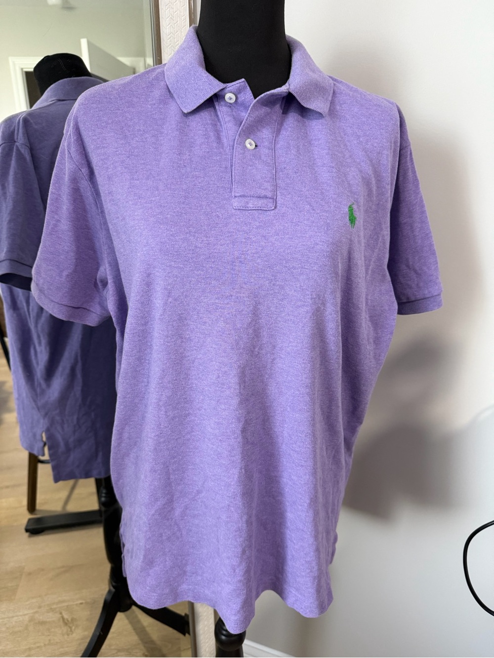 Ralph Lauren Men’s Lavender Short-Sleeve Polo with Green Pony